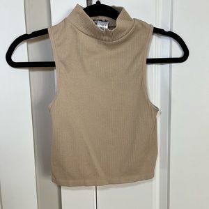 Zara Tan Turtle Neck Tank Top